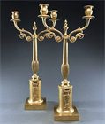 Picture of Pair of Early 19th Century Swedish Empire Gilt Bronze Candelabra