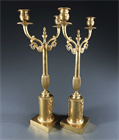 Picture of CA0386 Pair of Early 19th Century Swedish Empire Gilt Bronze Candelabra