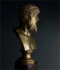 Picture of Grand Tour bronze bust of Lucius Verus on red Serpentine