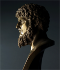 Picture of Grand Tour bronze bust of Lucius Verus on red Serpentine