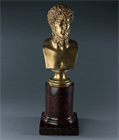 Picture of Grand Tour bronze bust of Lucius Verus on red Serpentine