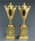 Picture of Fine pair of French Empire ormolu gilt bronze cassolettes with swan handles
