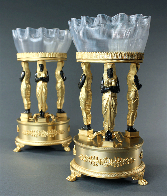 Picture of CA0338 Rare Pair of Empire style Retour d'Egypte centrepieces