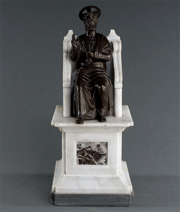 Picture of Grand Tour bronze and marble statue of St. Peter