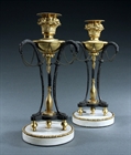 Picture of CA0367 Fine Pair of Russian Athenienne Style Triform Candlesticks