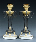 Picture of CA0367 Fine Pair of Russian Athenienne Style Triform Candlesticks