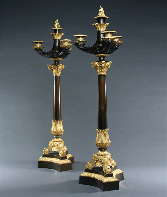 Picture of Fine Pair of Late French Empire candelabra
