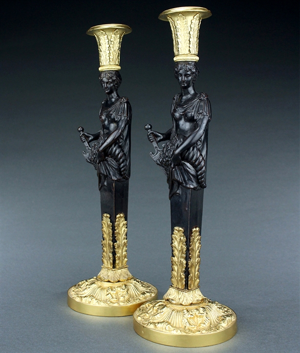 Picture of Rare pair of Berlin Iron candlesticks attributed to Karl Friedrich Schinkel