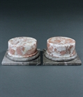 Picture of CA0374 Decorative pair of Grand Tour specimen marble short columns