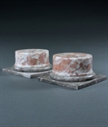 Picture of CA0374 Decorative pair of Grand Tour specimen marble short columns