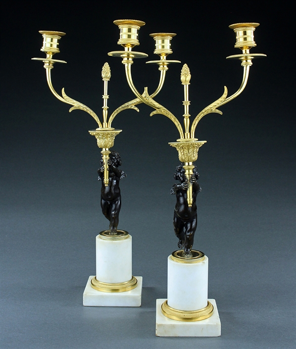 Picture of CA0369 Decorative pair of 19thC Louis XVI style candelabra