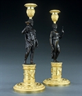 Picture of Pair of Empire figural candlesticks attributed to Feuchère by Galle