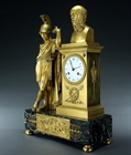 Picture of CA0378 Fine French Empire clock of Alcibiades with the bust of Socrates 