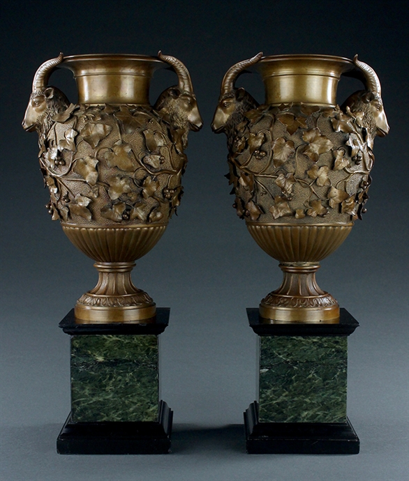 Picture of Very Rare Pair of Grand Tour Classically inspired urns by Boschetti