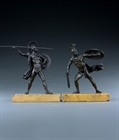 Picture of Grand Tour pair of patinated bronze classical warriors after David