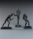 Picture of CA0365 Trio of small Grand Tour patinated bronze figures