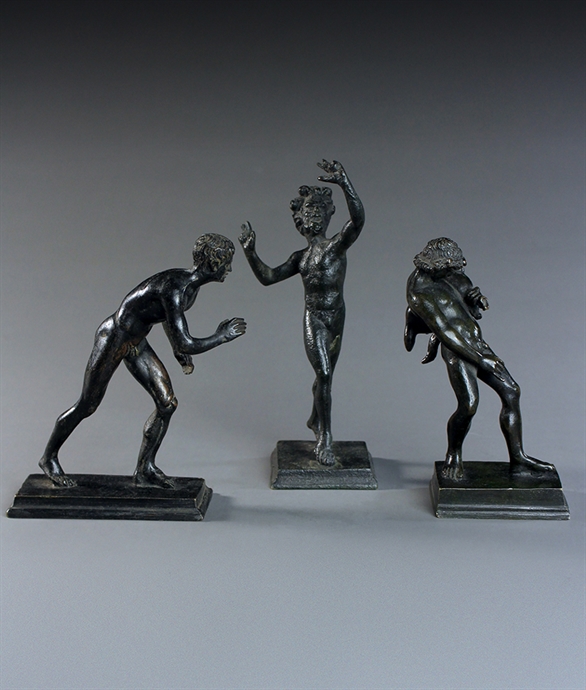 Picture of Trio of small Grand Tour patinated bronze figures