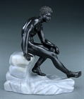 Picture of CA0354 Fine Grand Tour Bronze and Marble Hermes on a Rock