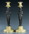 Picture of CA0349 Fine pair of French Empire 'Retour d'Egypte' candlesticks