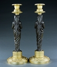 Picture of CA0349 Fine pair of French Empire 'Retour d'Egypte' candlesticks