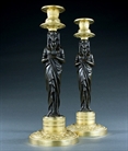 Picture of CA0349 Fine pair of French Empire 'Retour d'Egypte' candlesticks