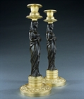 Picture of CA0349 Fine pair of French Empire 'Retour d'Egypte' candlesticks