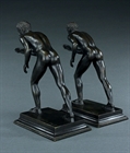 Picture of CA0359 Pair of Grand Tour Neapolitan bronze Runners by Sommer