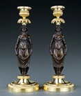 Picture of CA0351 Elegant pair of French Empire caryatid candlesticks