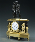 Picture of CA0341 Rare Directoire period 'Paul et Virginie' Au Bon Sauvage mantel clock