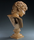 Picture of CA0345 Grand Tour terracotta bust of the Antinous Farnese by Sommer 