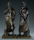 Picture of CA0346 Grand Tour bronze statues of Sophocles and Demosthenes