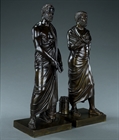 Picture of CA0346 Grand Tour bronze statues of Sophocles and Demosthenes