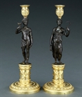 Picture of CA0344 Pair of Empire figural candlesticks attributed to Feuchère by Galle