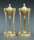 Picture of CA0335 Attractive pair of Athenienne cassolettes candlesticks