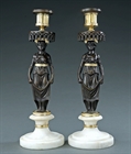Picture of CA0320 Elegant pair of English Regency caryatid candlesticks