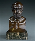 Picture of CA0308 Grand Tour patinated bronze library bust of Hippocrates