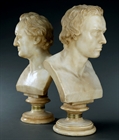 Picture of Florentine Grand Tour alabaster busts of Goethe and Schiller by Scheggi