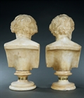 Picture of CA0299 Florentine Grand Tour alabaster busts of Goethe and Schiller by Scheggi