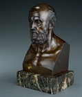 Picture of CA0308 Grand Tour patinated bronze library bust of Hippocrates