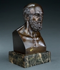 Picture of CA0308 Grand Tour patinated bronze library bust of Hippocrates