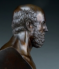 Picture of CA0308 Grand Tour patinated bronze library bust of Hippocrates
