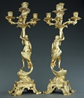 Picture of CA0306 Fine pair of candelabra depicting the birth of Venus