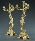 Picture of CA0306 Fine pair of candelabra depicting the birth of Venus