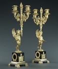 Picture of Very Decorative Neoclassical Gilt Bronze Cupid Candelabra