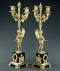 Picture of CA0304 Very Decorative Neoclassical Gilt Bronze Cupid Candelabra