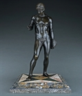 Picture of CA0300 Rare Grand Tour bronze Discophorus on Pietra Dura base