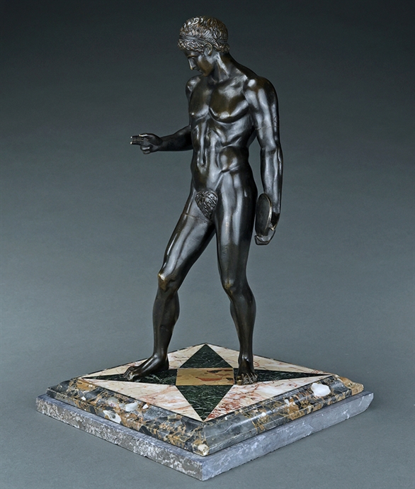 Picture of CA0300 Rare Grand Tour bronze Discophorus on Pietra Dura base