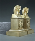 Picture of CA0318 Superb Gilt Bronze Pharaonic bust Retour d'Egypte Andirons
