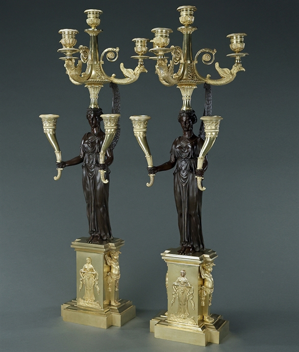 Picture of CA0297 Impressive fine pair of French Empire candelabra