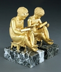 Picture of CA0287 Rare pair of French Empire ormolu bronze Library bookends
